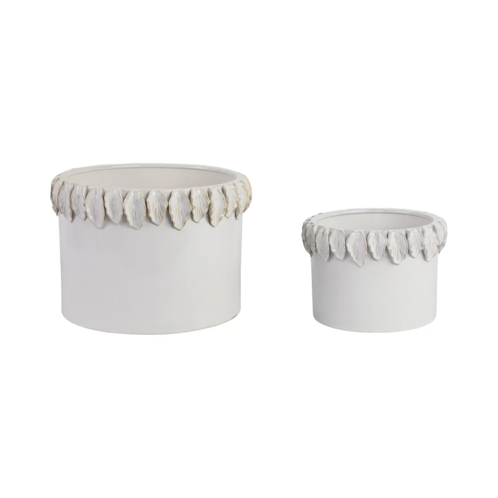 GARLANDWELL SET OF 2 WHITE PLANTER 9 (IN)