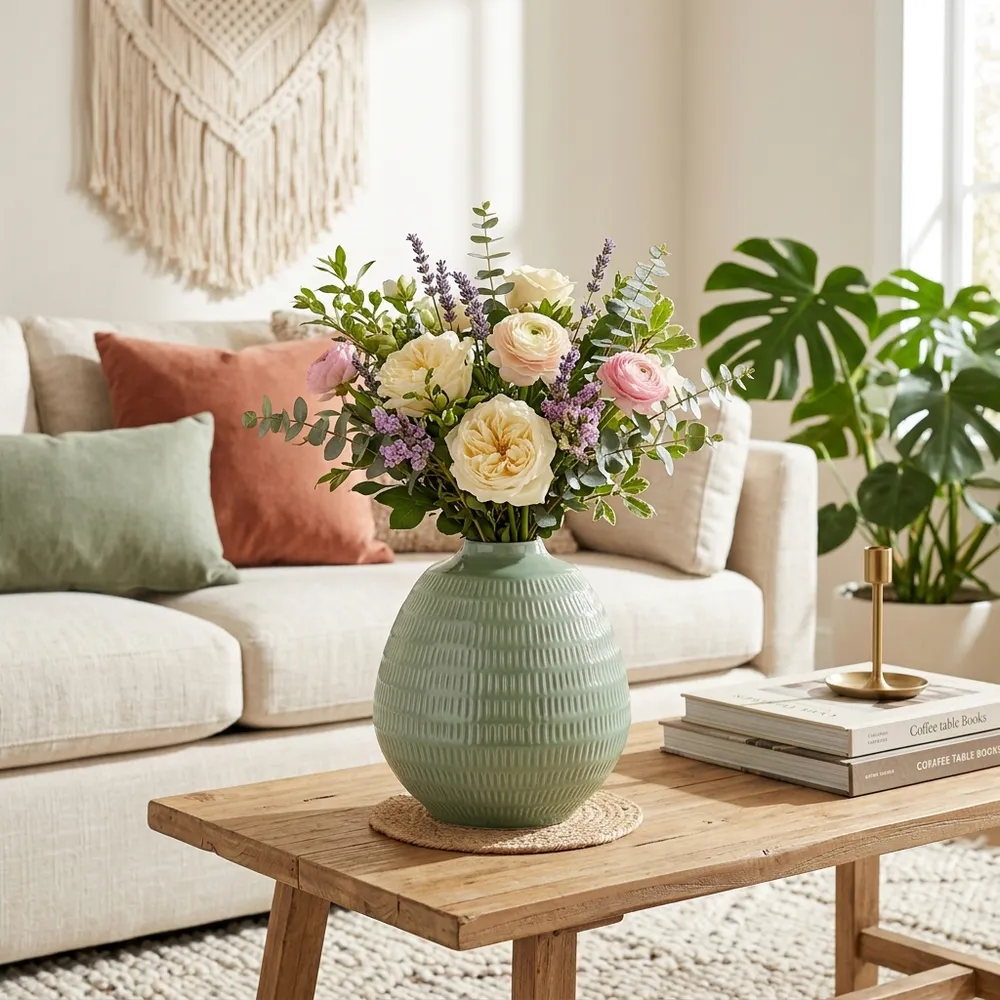 PAGEROSE GREEN VASE 8 (IN)