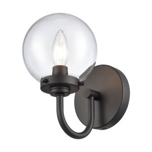 Fairbanks 8.5'' High 1-Light Sconce - Matte Black with Clear 5