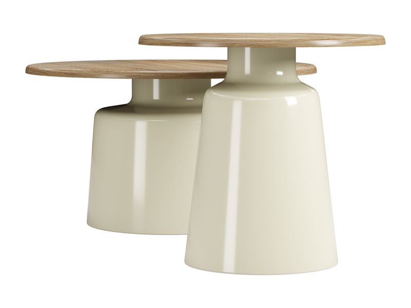 Lireen Coffee Table Set Natural & Ivory 4