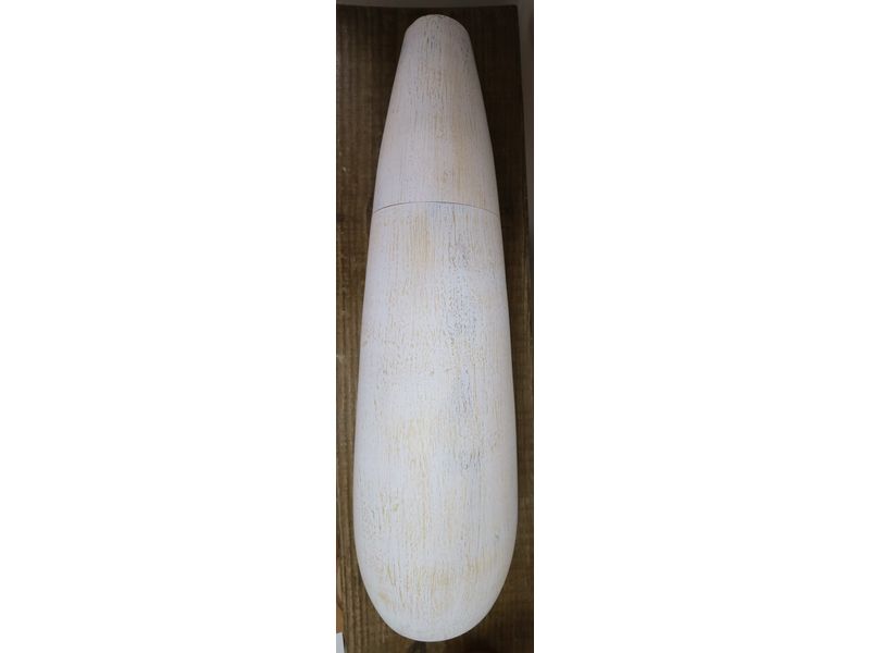 24" Rustic White-Washed Wooden Vase 1