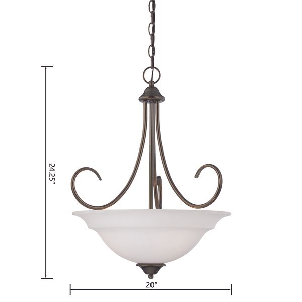 Bella 20'' Wide 3-Light Pendant - Oiled Bronze