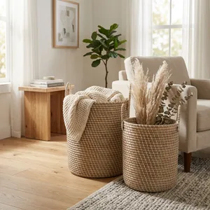 HATCHERBEACH SET OF 2 BROWN STORAGE 24 (IN) 9