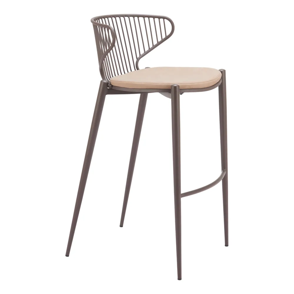 Silues Barstool Taupe & Brown