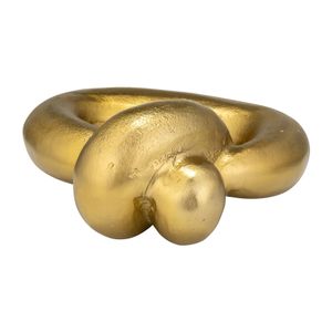 METAL,11"H,BROAD KNOT RING SCULPTURE,GOLD 6
