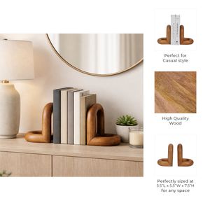 TRUEPORT SET OF 2 BROWN BOOKENDS 8 (IN) 9