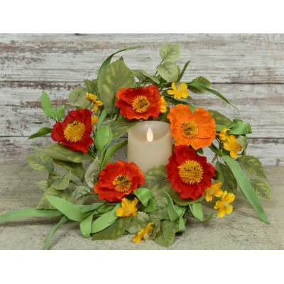 Poppy Garden 6.5in Candle Ring
