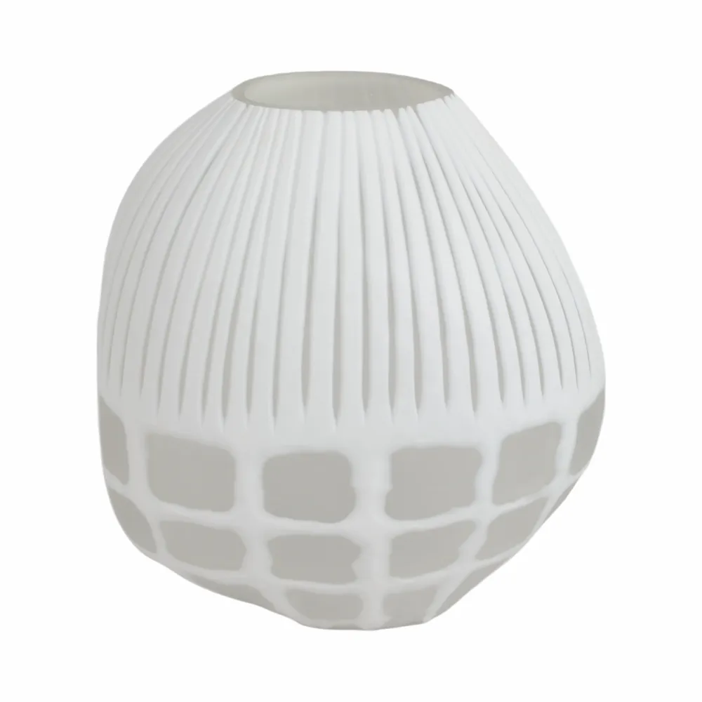 WOODSONWORTH WHITE GLASS VASE 11 (IN)