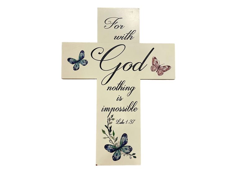 17.5" For God Wooden Cross 1