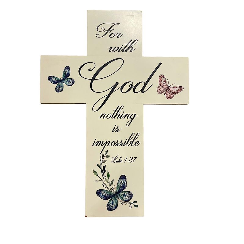 17.5" For God Wooden Cross