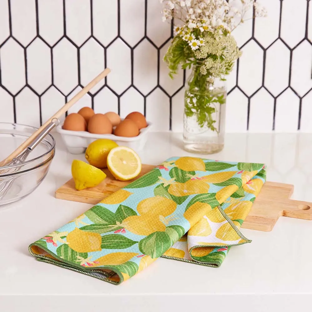 Lemon Blossoms Eco Kitchen Tea Towel