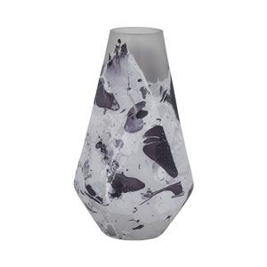 LEONASTONE WHITE GLASS VASE 11 (IN) 1