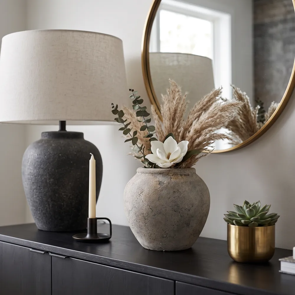 TRUEHAVEN TAN VASE 9 (IN)
