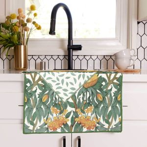 Icelandic Poppies Gold Eco Kitchen Tea Towel 3