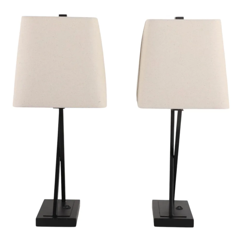 LYNNWAY SET OF 2 BLACK LAMPS 25 (IN)