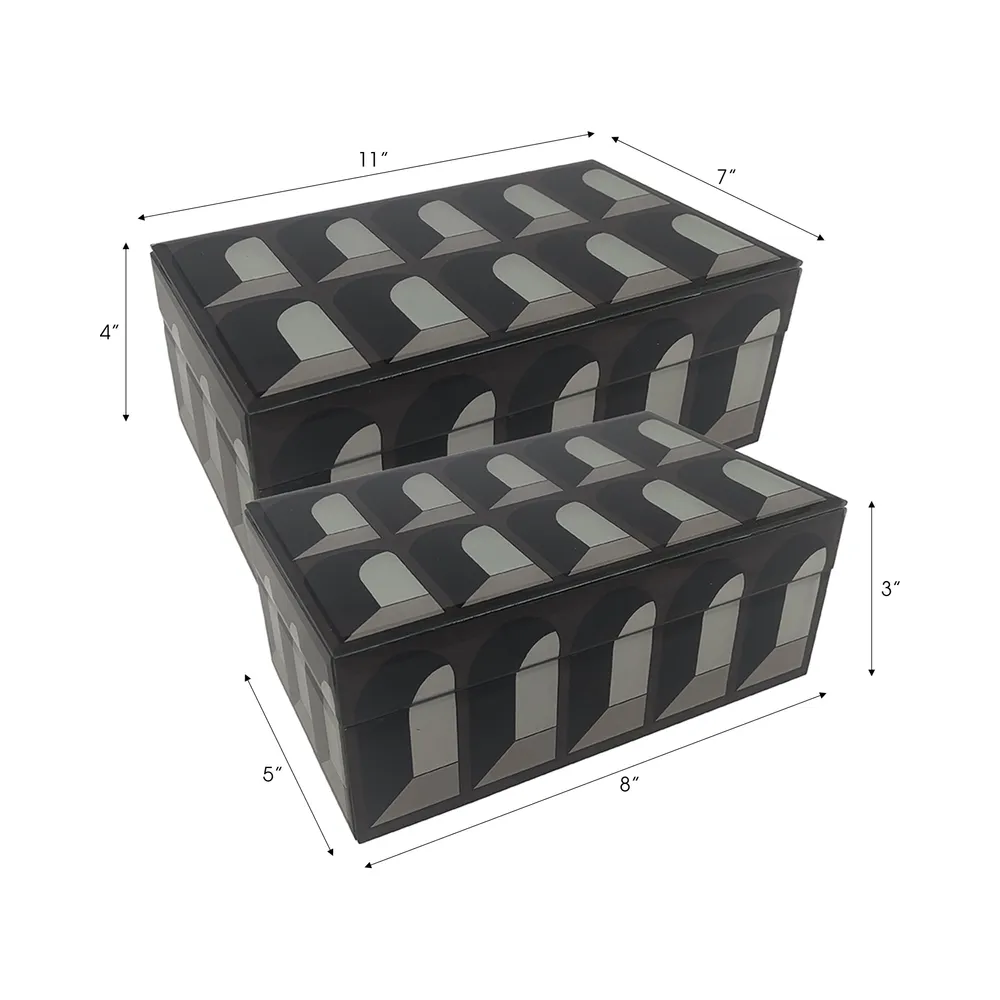 GROVERRIDGE SET OF 2 BLACK BOXES 4 (IN)