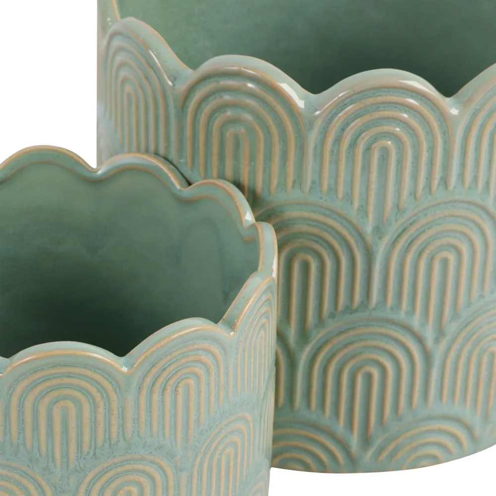 MORGANWIND SET OF 2 GREEN PLANTER 7 (IN)