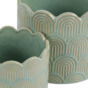 MORGANWIND SET OF 2 GREEN PLANTER 7 (IN) 6