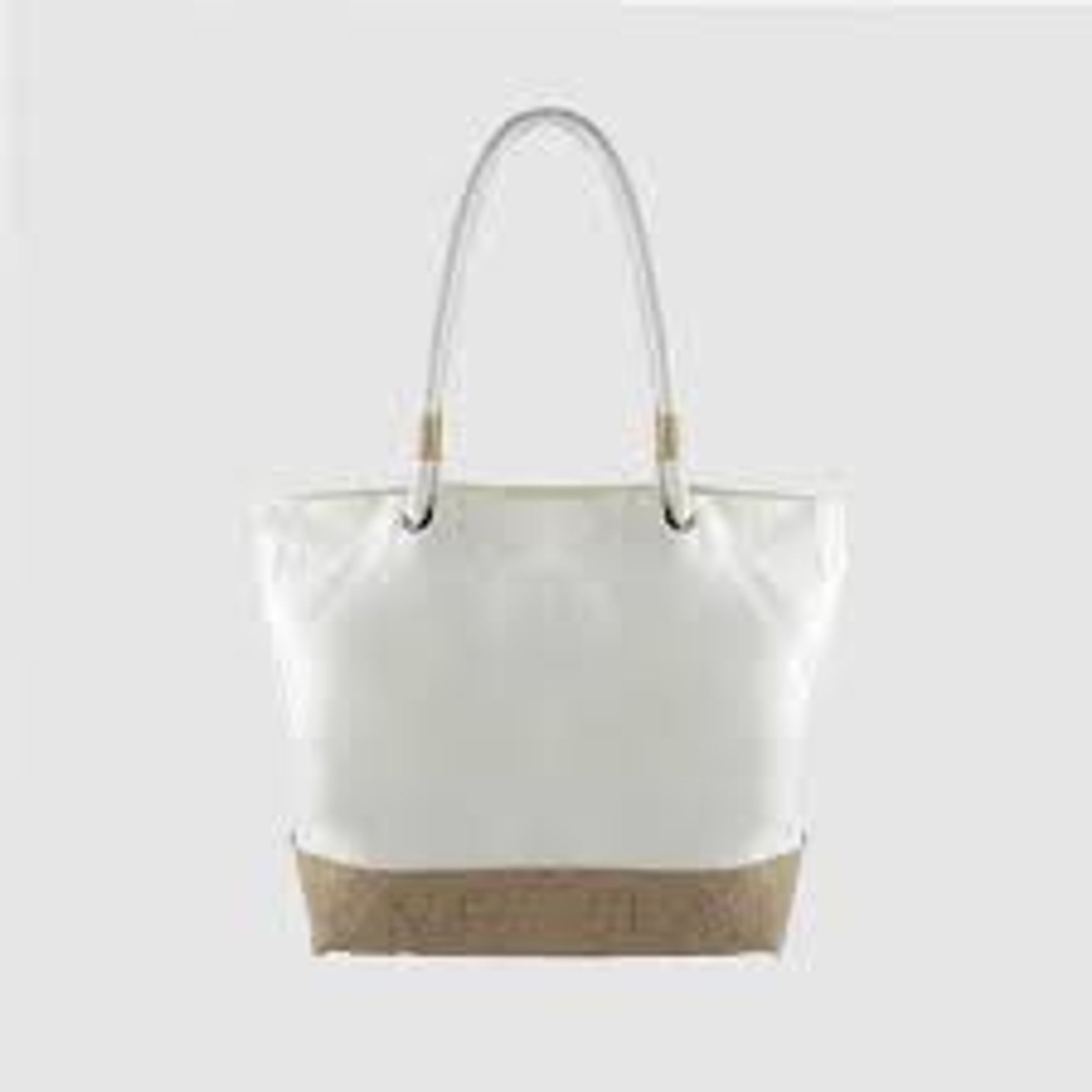WHITE HIP BAG W ROPE STRAP & JUTE - ANCHOR - NAVY