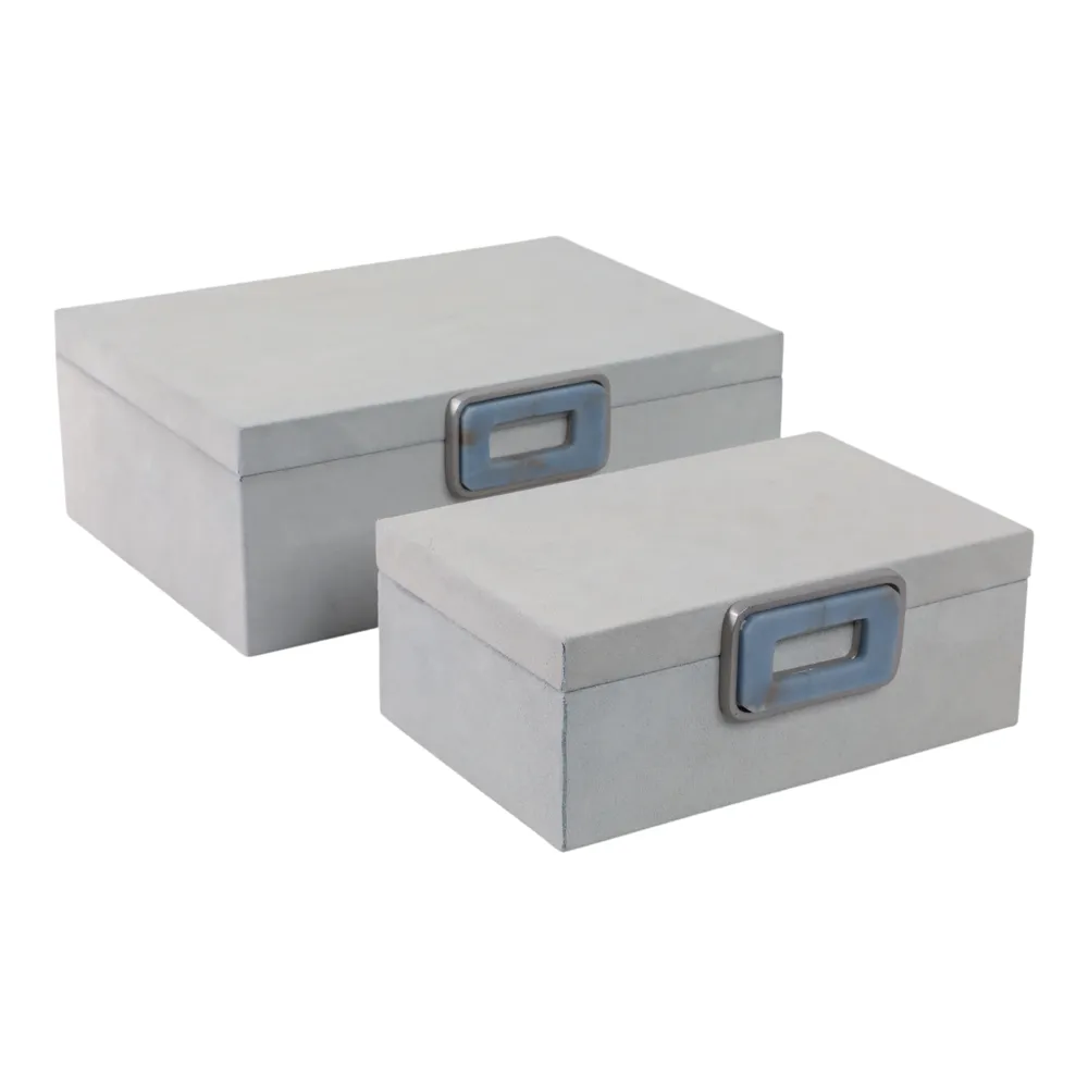 HAMMONDRIDGE SET OF 2 WHITE BOXES 5 (IN)