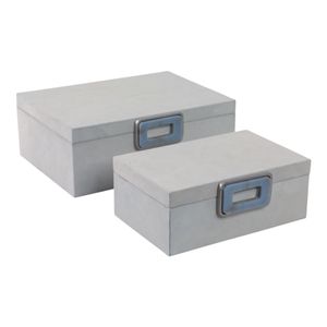 HAMMONDRIDGE SET OF 2 WHITE BOXES 5 (IN) 1