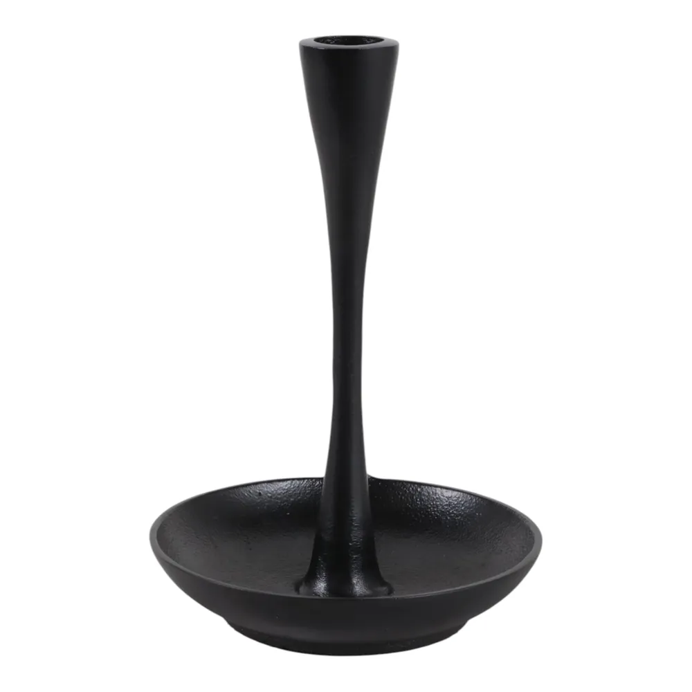 DECKERROSE BLACK CANDLE HOLDER 8 (IN)