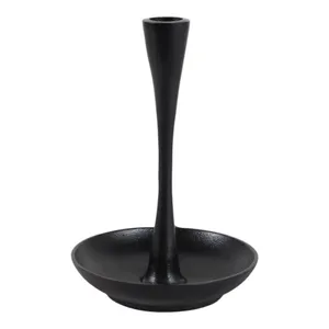 DECKERROSE BLACK CANDLE HOLDER 8 (IN) 5