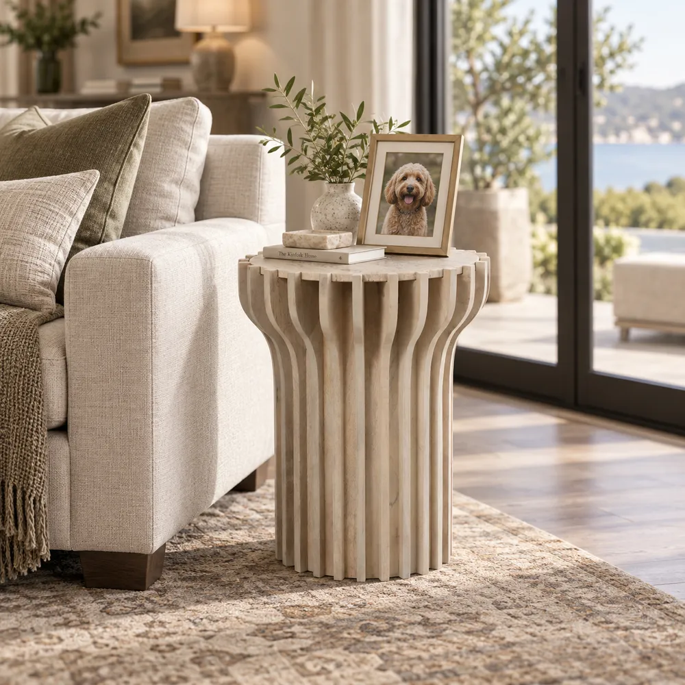 INGRIDBEACH WHITE TABLE 25 (IN)