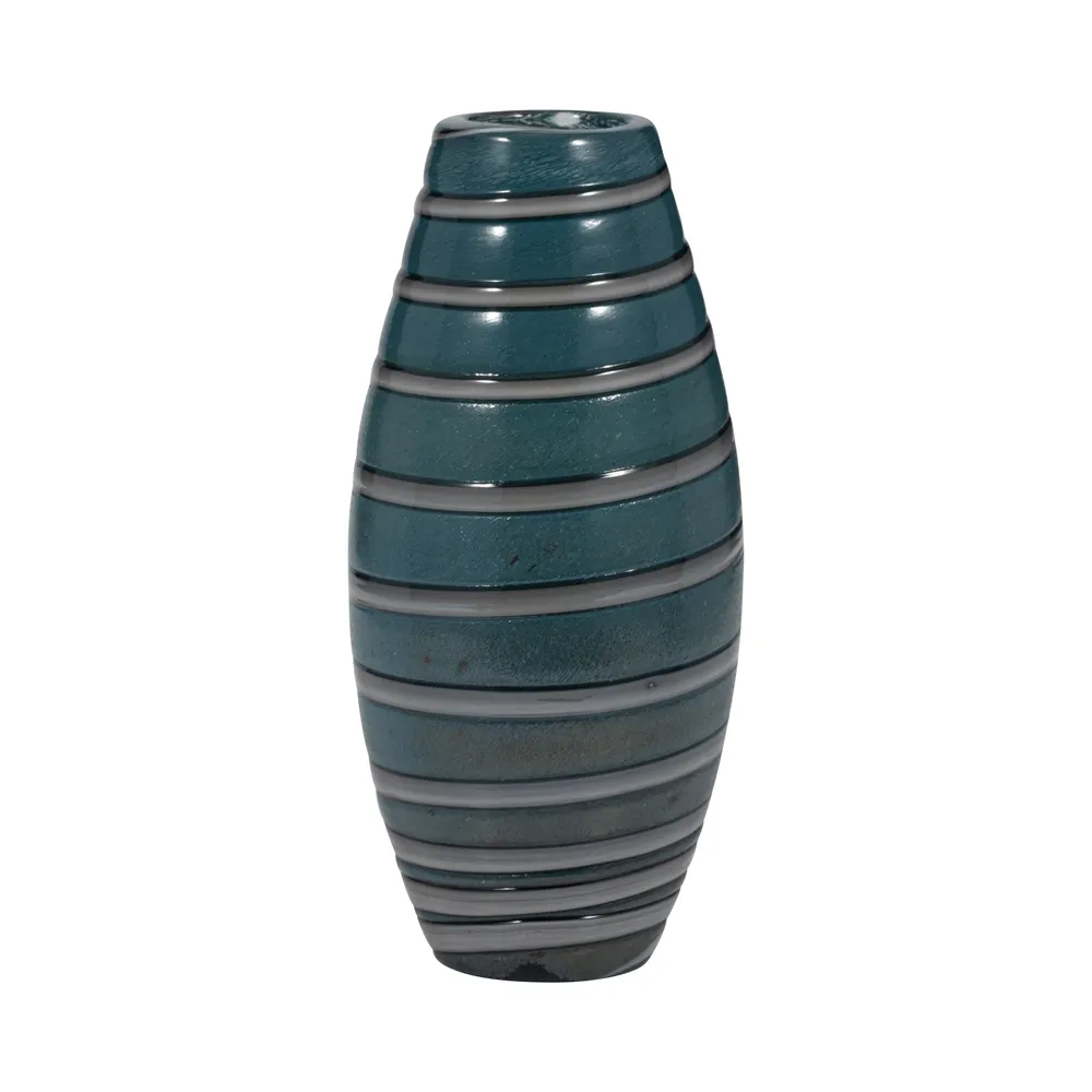 DENVERRIDGE BLUE GLASS VASE 12 (IN)