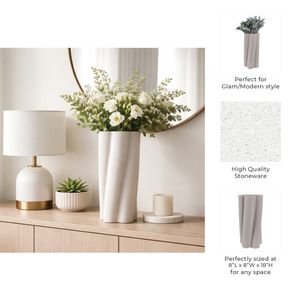 HOPEBEACH GRAY VASE 18 (IN) 10