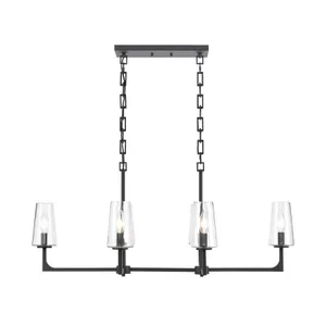 Fitzroy 36'' Wide 6-Light Linear Chandelier - Matte Black 2
