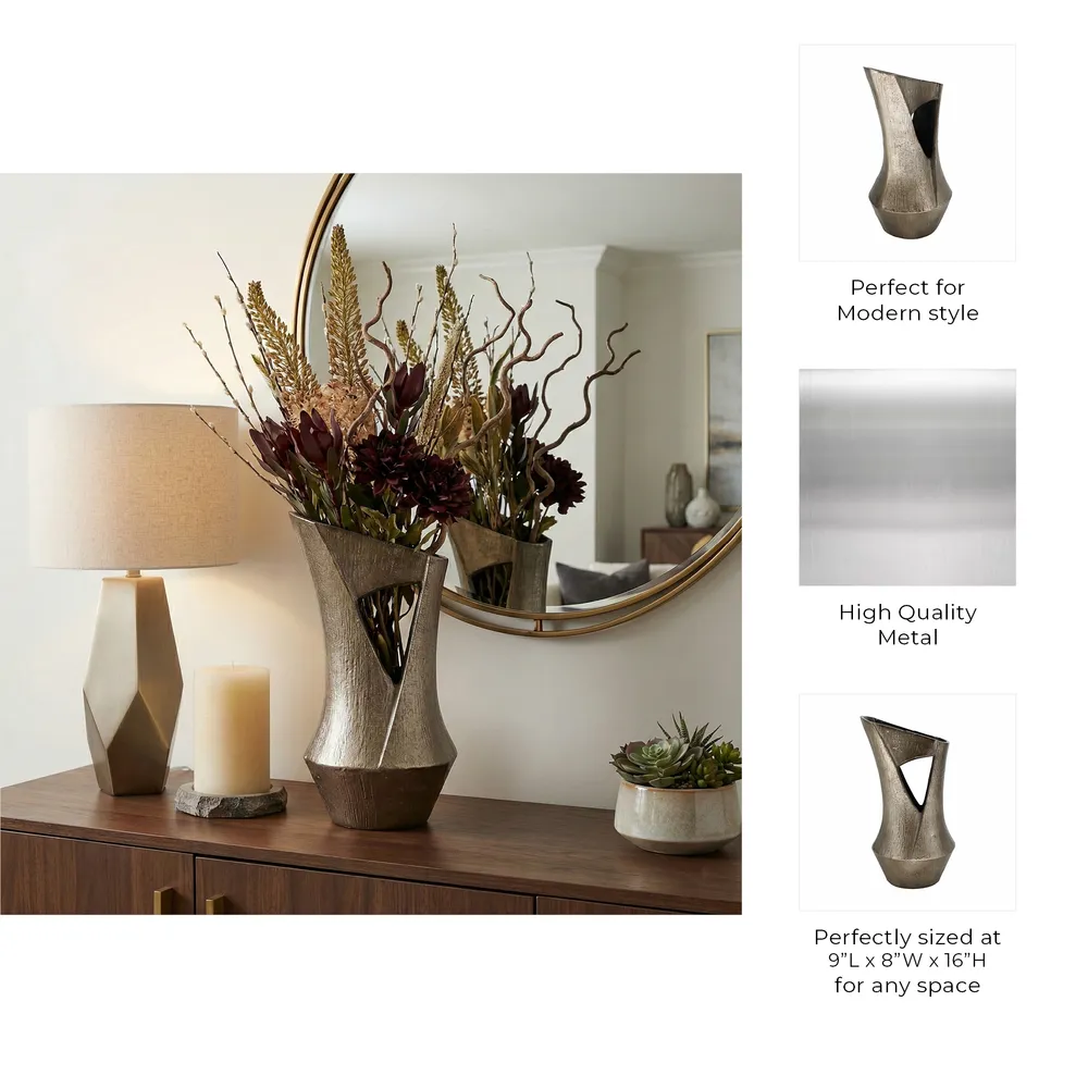BRADENFIELD GRAY VASE 16 (IN)