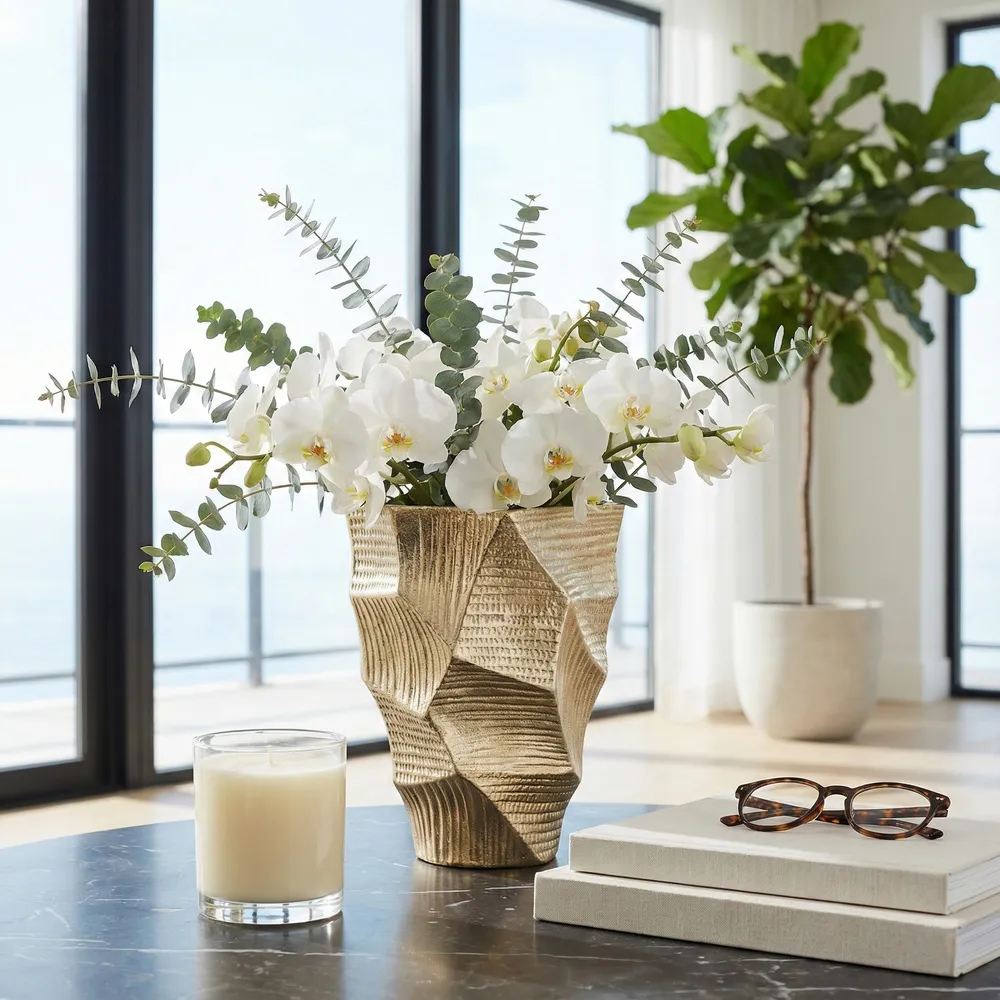 HARLANLEY GOLD VASE 9 (IN)