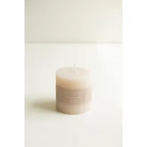 Small Rustic Pillar Candle / Linen 1