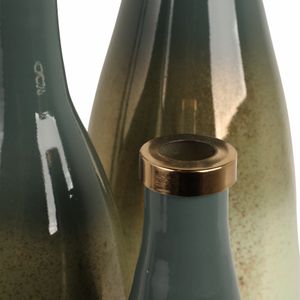 HOPESIDE SET OF 3 GREEN GLASS VASES 21 (IN) 5