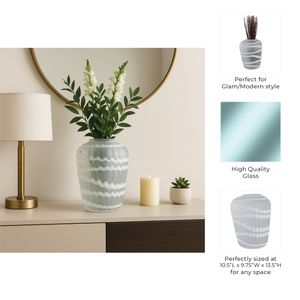 AXELBURN WHITE GLASS VASE 14 (IN) 10