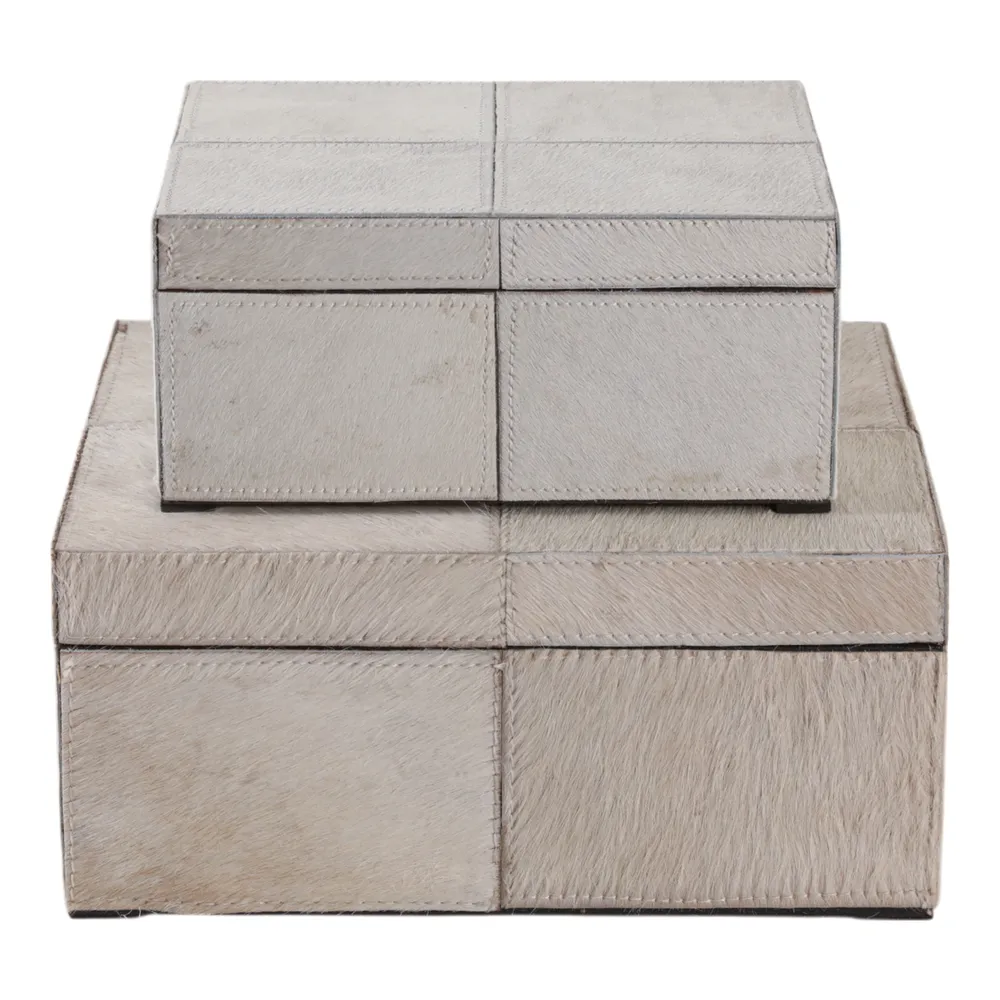 ESSEXLAND SET OF 2 IVORY BOXES 6 (IN)