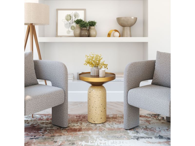 Cendre Side Table Gold & Beige 2