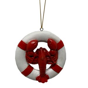 3-1/4" LOBSTER LIFE RING CHRISTMAS ORNAM 1