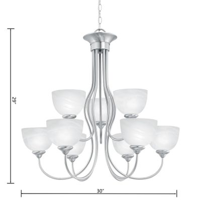 Tahoe 30'' Wide 9-Light Chandelier - Brushed Nickel