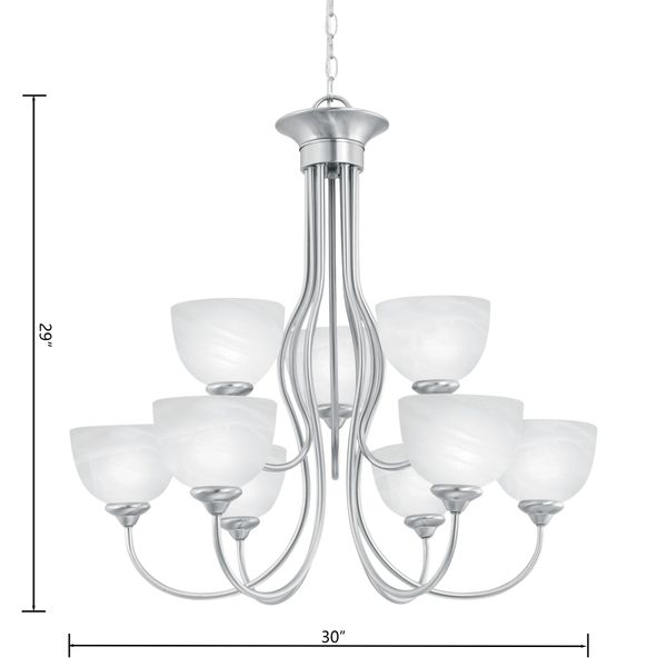 Tahoe 30'' Wide 9-Light Chandelier - Brushed Nickel