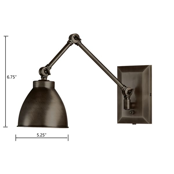 Maggie 6.75'' High 1-Light Swingarm Sconce - Architectural Bronze