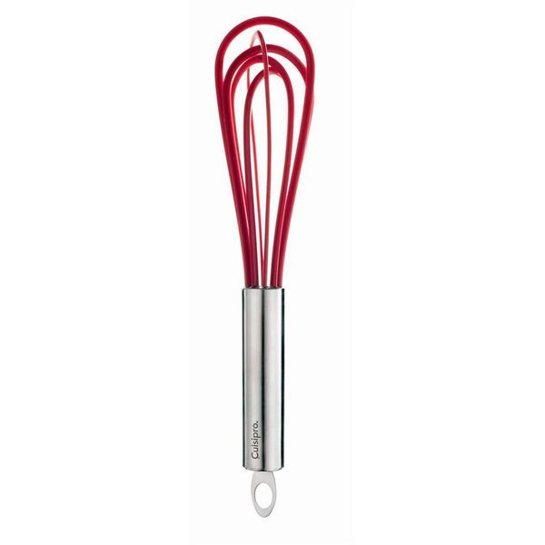 CUISIPRO Paddle Egg Whisk (5 wires), 10"/25.4cm, Silicone, Red