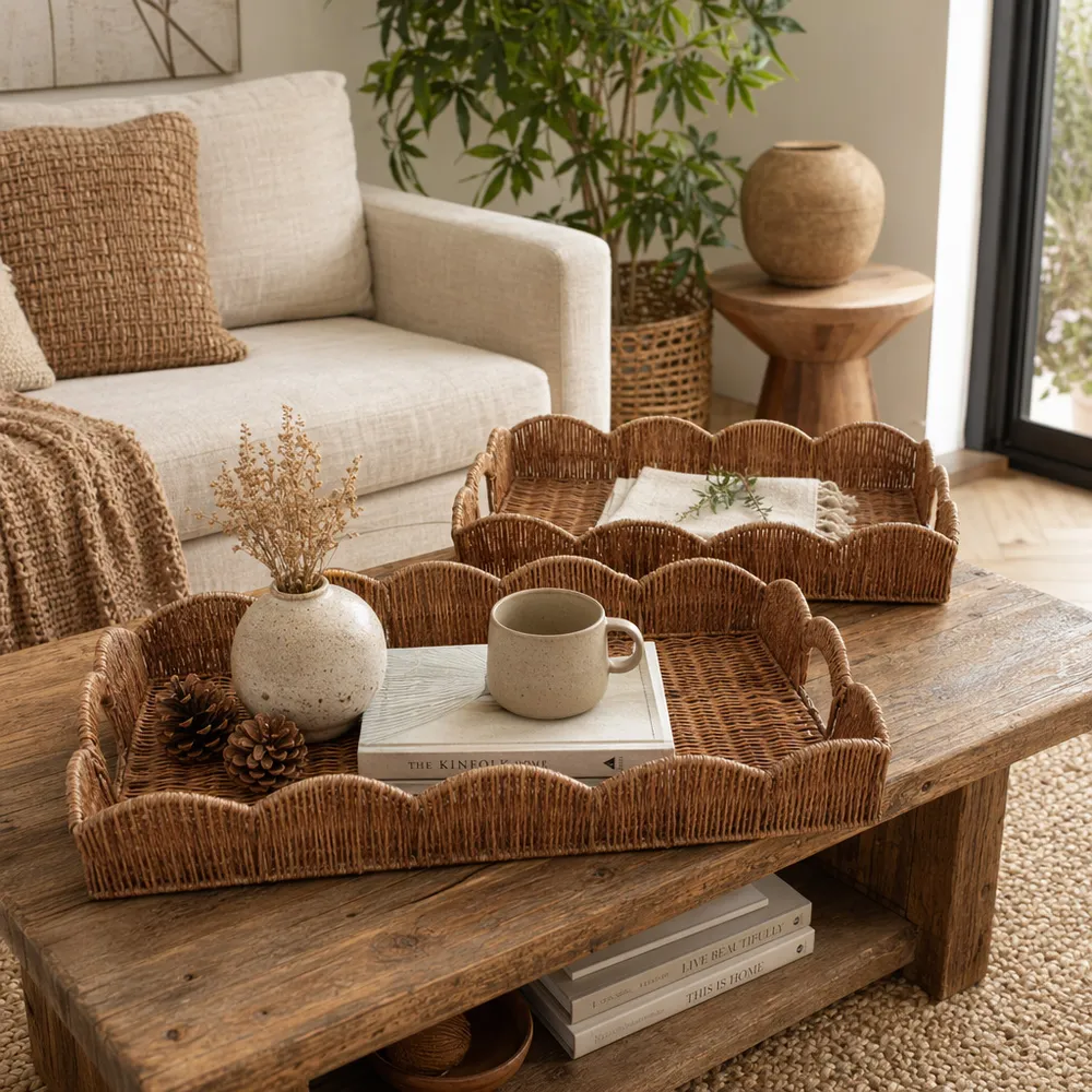 YATESGROVE SET OF 2 BROWN TRAY 4 (IN)