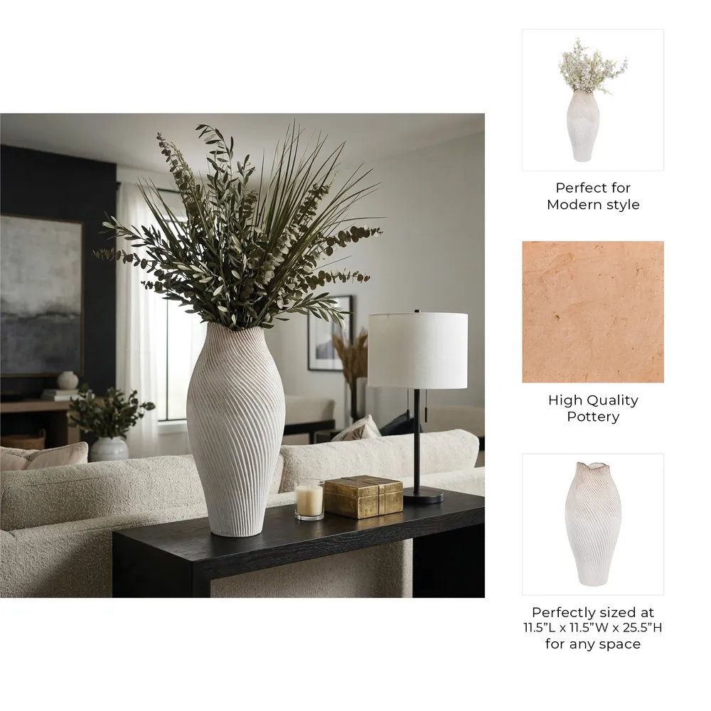 DENNINGLAND WHITE VASE 26 (IN)