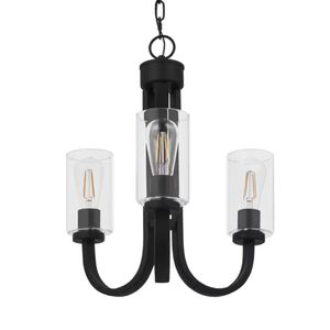 Melina 17'' Wide 3-Light Chandelier - Matte Black 1