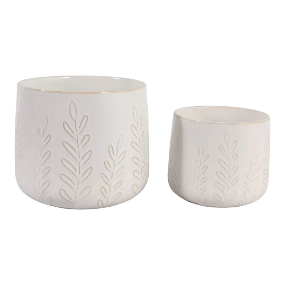DUNRUN SET OF 2 IVORY PLANTER 7 (IN)