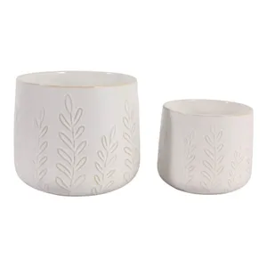 DUNRUN SET OF 2 IVORY PLANTER 7 (IN) 1