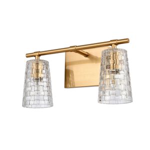 Lightweave 15'' Wide 2-Light Vanity Light - Satin Brass 5