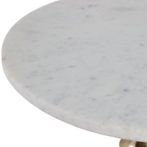 22X16" LAYERED LILYPAD ACCENT TABLE, WHITE/GOLD 7
